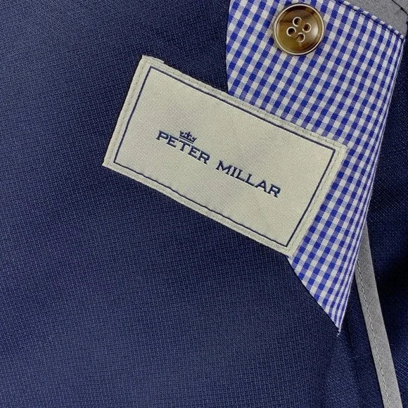 Peter Millar Blazer Jacket Men Large Navy Regular Preppy Unlined Sport Coat NEW